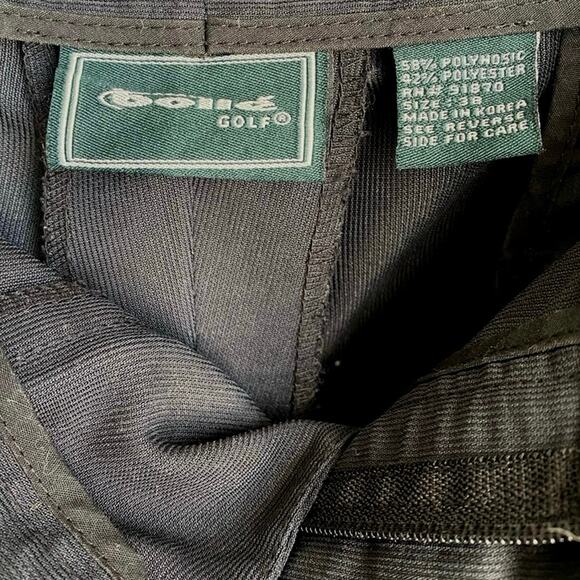 BOLLE GOLF Black Pleated Front Cuffed Straight Fit Dress Pants Slacks Mens 38x29 - Picture 4 of 6